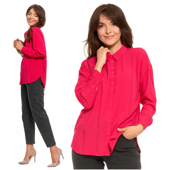 ELEGANCKA KOSZULA DAMSKA Modna Różowa Klasyczna Lekka Przewiewna MORAJ 