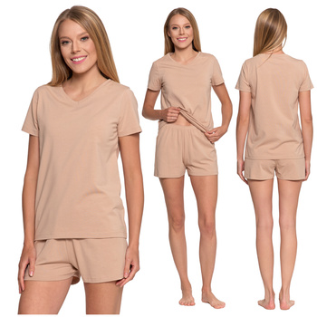 PIŻAMA DAMSKA DWUCZĘŚCIOWA MORAJ KRÓTKI RĘKAW SPODNIE SZORTY WYGODNA