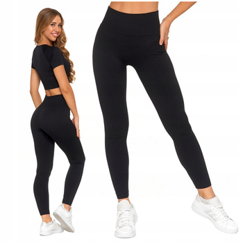 Legginsy Damskie Sportowe Wysoki Stan Kryjące Elastyczne Wygodne MORAJ