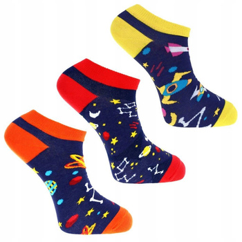 Skarpetki Stopki Męskie Niskie Skarpety Kolorowe Kosmos MORAJ 3-PAK 