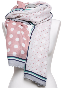 Szalik Damski Cienki Klasyczny Długi Delikatny Szal Wiosenny Groszki MORAJ