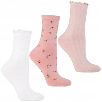 Urocze Skarpetki Damskie MORAJ Wysokie Skarpety Długie Kolorowe 3-PAR 