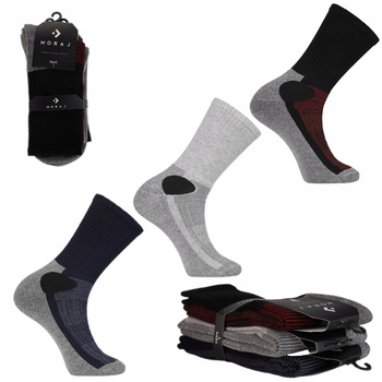 Długie SKARPETY MĘSKIE Ciepłe Skarpetki Wysokie Frotte MORAJ 3-PAK 