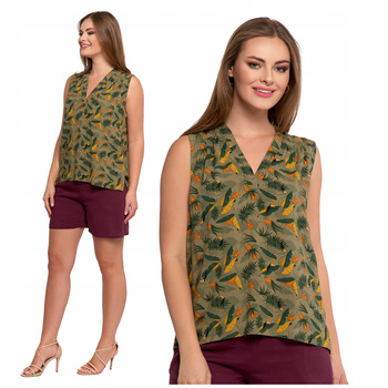 Elegancka Bluzka Damska Bez Rękawów Kolorowa Zwiewna Lekka MORAJ 