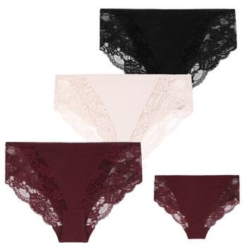 MAJTKI DAMSKIE KORONKOWE FIGI BAWEŁNIANE ELEGANCKIE KORONKA MORAJ 3-PAR