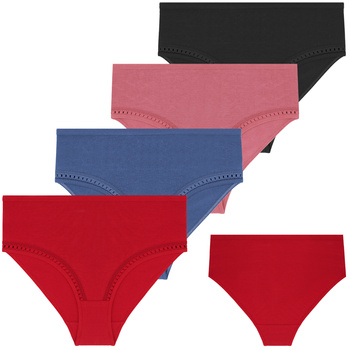 MAJTKI DAMSKIE MAXI BAWEŁNIANE FIGI Z WYSOKIM STANEM GŁADKIE MORAJ 4PAR