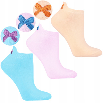 Skarpetki MORAJ Stopki Damskie Niskie Skarpety Haft Kokardek 3-pary