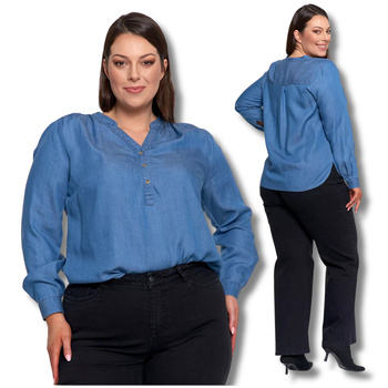 LUŹNA KOSZULA DAMSKA MODNA BLUZKA KOSZULKA Z DŁUGIM RĘKAWEM MORAJ