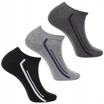 STOPKI MĘSKIE Skarpetki Do Kostki 3-PAK Skarpety Ciemne Kolory MORAJ 