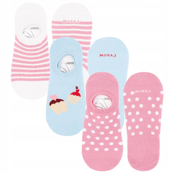 Niskie Skarpetki Stopki Damskie Urocze Skarpety Balerinki MORAJ 3-PAR 