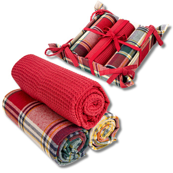 RĘCZNIKI KUCHENNE ELEGANCKIE ŚCIERKI W KOSZYCZKU NA ŚWIĘTA 40x70 MORAJ 3SZT