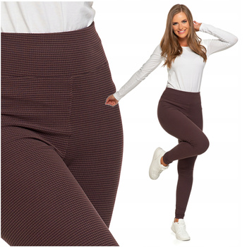 LEGGINSY DAMSKIE Prążkowane Ciepłe Wysoki Stan Grubsze Getry MORAJ 