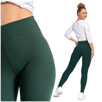 LEGGINSY DAMSKIE ZE STRUKTURĄ CIEPLEJSZE GETRY Z WYSOKIM STANEM MORAJ