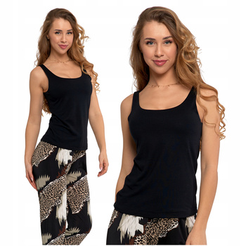 GŁADKI TOP DAMSKI DWUWARSTWOWY BLUZKA NA RAMIĄCZKACH LEKKA MODNA MORAJ 