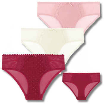 ELEGANCKIE MAJTKI DAMSKIE Z KORONKĄ SUBTELNE FIGI MODNE MORAJ 3-PAR