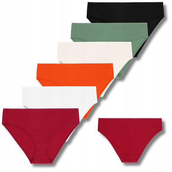 Majtki Damskie Klasyczne Figi Prążkowane Jednokolorowe 6-szt. MORAJ 