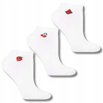 Białe Skarpetki Damskie Gładkie Stopki MORAJ Niskie Skarpety 3-PAR 