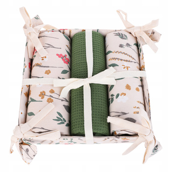 Zestaw Ręczników Kuchennych w Koszyku Ścierki 3 szt. NA PREZENT MORAJ