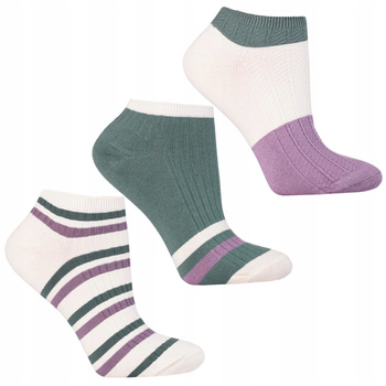 Skarpetki STOPKI DAMSKIE Niskie Skarpety Prążkowane 3-PAK MORAJ 