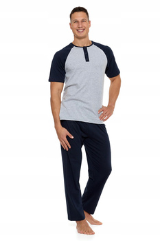 Piżama Męska krótki rękaw długie spodnie Moraj 