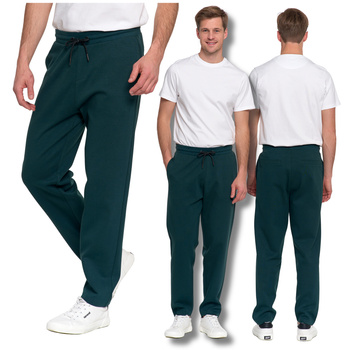 SPODNIE DRESOWE MĘSKIE Z PROSTĄ NOGAWKĄ GŁADKIE MODNE KOMFORTOWE MORAJ