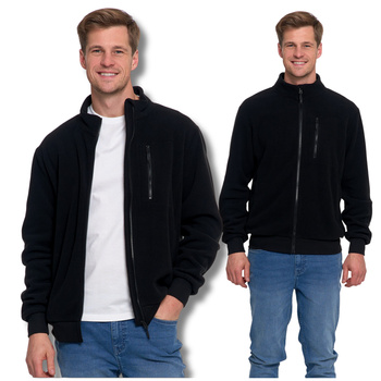 BLUZA MĘSKA POLAR ROZPINANY NA ZAMEK CIEPŁY Z KIESZENIAMI MORAJ