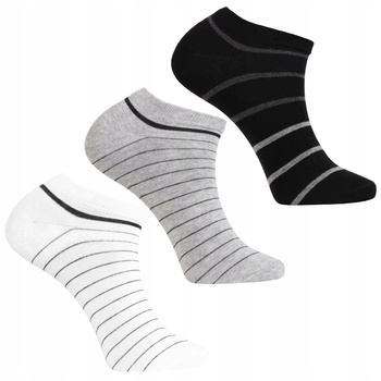 Stopki Męskie Skarpetki Niskie Skarpety Wzór w Paski MORAJ 3-PAK 