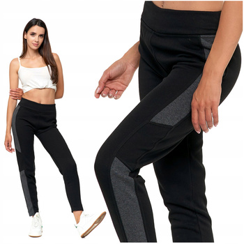 LEGGINSY Getry Damskie Ocieplane z Wysokim Stanem Czarne MORAJ