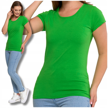 T-Shirt Damski Klasyczny Gładka Koszulka Bluzka z Krótkim Rękawem MORAJ 