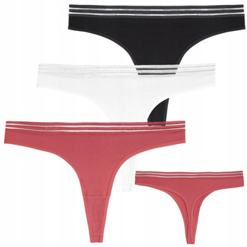Majtki Damskie Stringi Bawełniane Gładkie Siateczkowa Gumka MORAJ 3-pak 