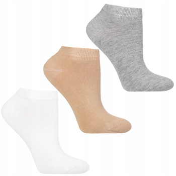 NISKIE SKARPETKI DAMSKIE MORAJ SKARPETY STOPKI GŁADKIE JEDNOLITE 3PAK 