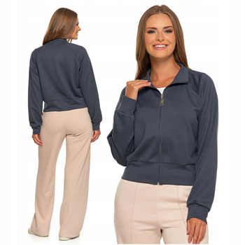 BLUZA DAMSKA Rozpinana Na Zamek Bez Kaptura Sportowa Gładka MORAJ 