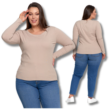 GŁADKA BLUZKA DAMSKA KOSZULKA Z DŁUGIM RĘKAWEM MODNA KLASYCZNA MORAJ