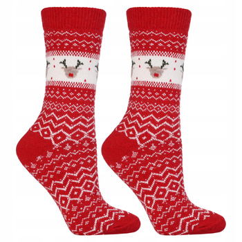 Ciepłe Skarpety Damskie Długie Termo Domieszka Wełny 1-PARA MORAJ 