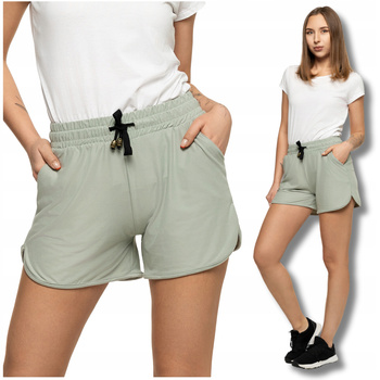 Szorty Damskie Krótkie Spodenki Dresowe Gładkie Wiązane Wygodne MORAJ 