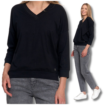 BLUZKA DAMSKA KLASYCZNA KOSZULKA Z OZDOBNYM DEKOLTEM WYGODNA MORAJ