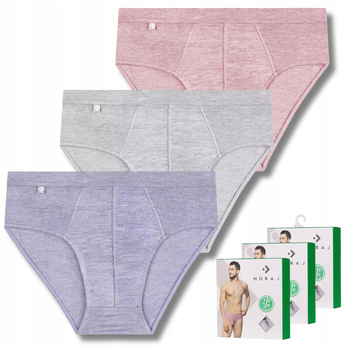 Slipy Męskie Klasyczne Majtki Bambusowe Dopasowane Gładkie 3-PAK MORAJ 