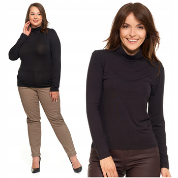 Bluzka Damska Golf Długi Rękaw Wiskoza Elegancka Modna Koszulka MORAJ 