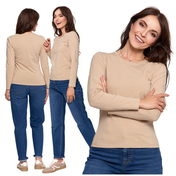 GŁADKA BLUZKA DAMSKA KOSZULKA Z DŁUGIM RĘKAWEM MODNA PODKOSZULKA MORAJ