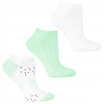 Stopki Damskie Skarpetki do Kostki Delikatne Wzory Modne MORAJ 3-PAK 