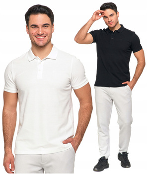 2x Koszulka Polo Męska Klasyczna Polówka Krótki Rękaw Zestaw 2szt. MORAJ 