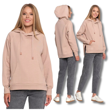 LUŹNA BLUZA DAMSKA DRESOWA Z KAPTUREM OCIEPLANA CIEPŁA KLASYCZNA MORAJ