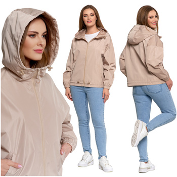 KURTKA DAMSKA PRZEJŚCIOWA Z KAPTUREM LEKKA NA JESIEŃ WYGODNA GŁADKA MORAJ