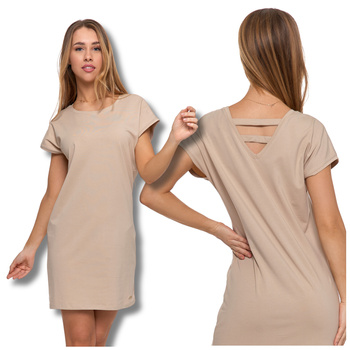 KRÓTKA SUKIENKA DAMSKA OZDOBNY TYŁ PROSTA GŁADKA NA LATO BAWEŁNA MORAJ 