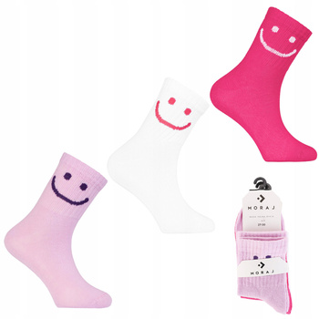 Skarpetki Dziecięce Skarpety MORAJ Za Kostkę z Uśmiechami 3-PAK 