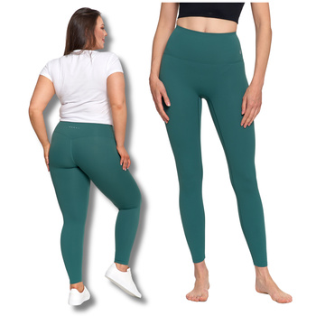 SPORTOWE LEGGINSY DAMSKIE WYSOKI STAN GŁADKIE KRYJĄCE MODELUJĄCE MORAJ