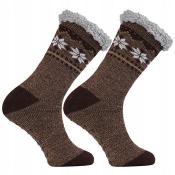 Grube Skarpety Męskie Bambosze z ABS Skarpetki w Norweski Wzór MORAJ r.Uni