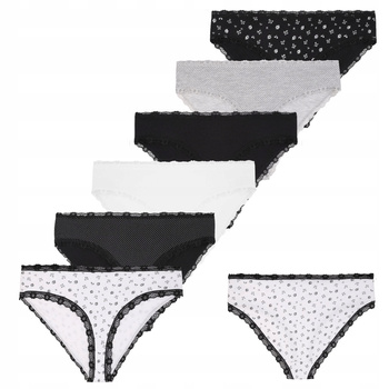 Figi Damskie z Koronką Subtelne Majtki Modne Wygodne Stylowe MORAJ 6 szt. 