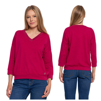 BLUZKA DAMSKA KLASYCZNA KOSZULKA Z OZDOBNYM DEKOLTEM WYGODNA MORAJ