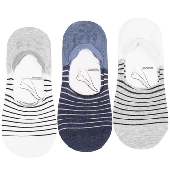 Niskie Skarpetki Stopki Męskie Skarpety do Mokasyn w Paski MORAJ 3PARY